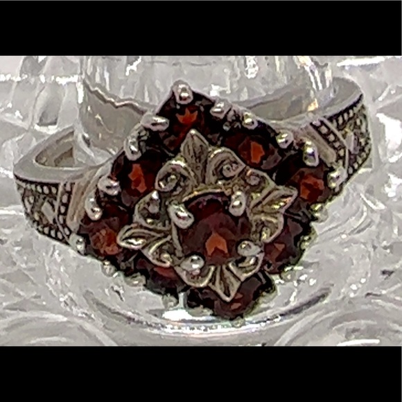 925 Sterling Silver Rubellite Tourmaline Ring & Matching Earrings - Picture 4 of 10